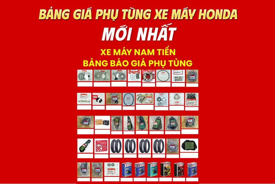 Bảng giá phụ tùng xe máy Honda mới nhất