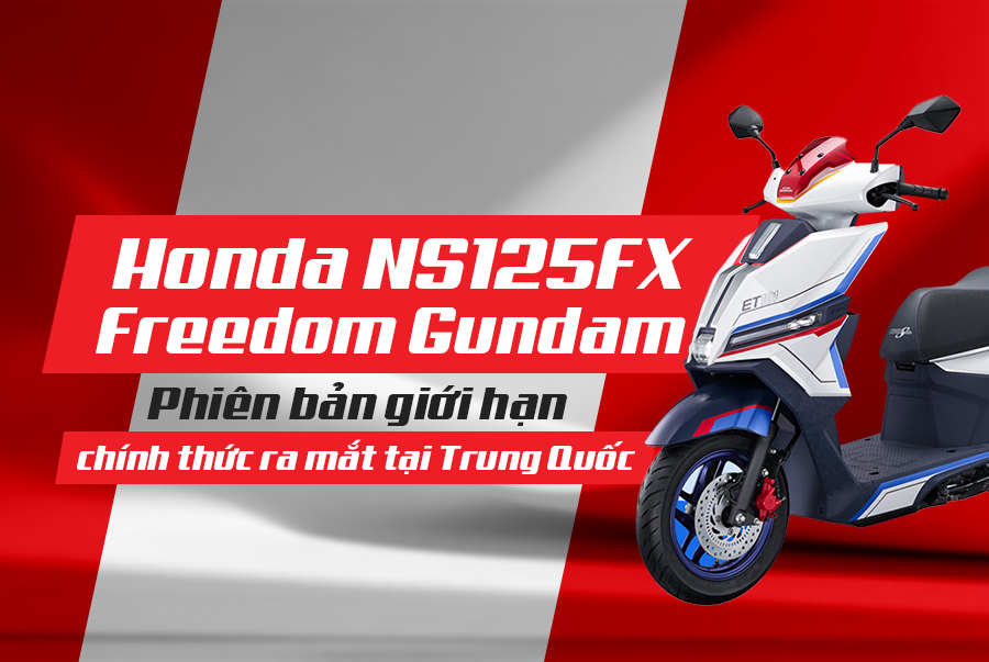 Honda NS125FX Freedom Gundam: Phiên bản giới hạn chính thức ra mắt tại Trung Quốc