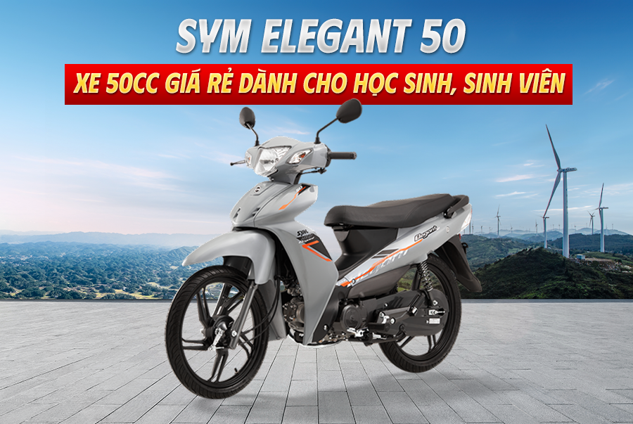 SYM Elegant 50: Xe 50cc giá rẻ dành cho học sinh, sinh viên